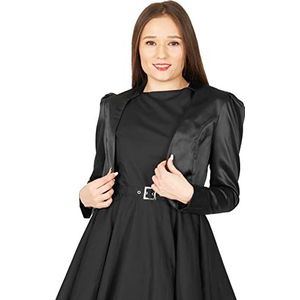 BlackButterfly Formeel Satijn Lang Mouw Bolero Shrug Jasje (Zwart, S)