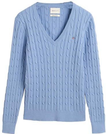 Gant - 4800101 - Gebreide Pullover - Blauw - Katoen Stretch