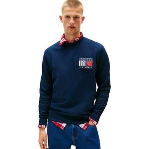 Tommy Jeans - TJM REG RWB FLAG CREW EXT - Jeans - Bleu marine foncé