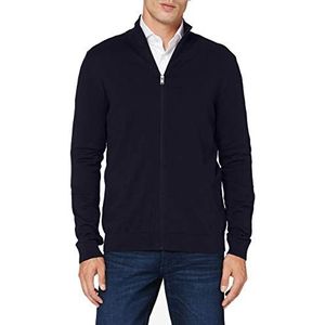 Heren Selected Basic gebreide jas | Effen katoenen cardigan | SLHBERG Zip Longsleeve Sweatshirt, blauw (navy blazer/melange), XXL