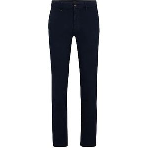 BOSS Heren chino slim fit broek van elastisch katoen keperstof, Dark Blue404, 36W x 34L