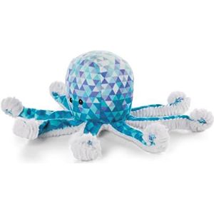 NICI Knuffel octopus 28 cm in stijlvolle veelhoekprint en textuur pluche materiaal – Knuffels voor meisjes, jongens en baby's – Pluizig knuffeldier om te knuffelen en mee te spelen, Blauw/Turkoois