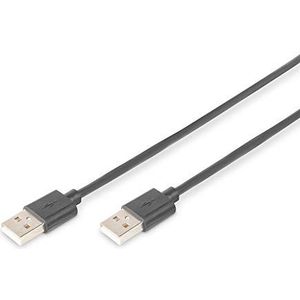 DIGITUS USB 2.0 aansluitkabel - 5.0 m - USB A (St) naar USB A (St) - 480 Mbit/s - Aansluitkabel, USB-kabel - Zwart