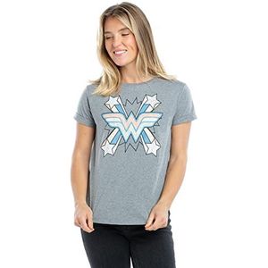DC Comics Dames Wonder Woman Burst T-shirt, Grafiet Grijs, 38