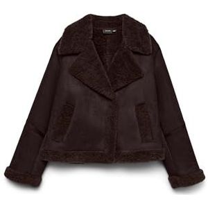 Regular fit jack in leerlook met voering van teddybont, model 'HARPER'