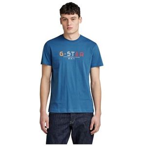 G-STAR RAW Multi Logo Maat R T T-shirt, Blauw (Retro Blue D25016-336-937), XS voor Heren, blauw (Retro Blue D25016-336-937), XS