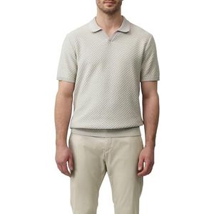 s.Oliver BLACK LABEL - Gebreid Poloshirt - Lichtbeige - Katoen - Korte Mouwen