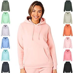 Light & Shade Dames Hooded Soft Touch Dames Loungewear Hoodie Sweatshirt Top Roze