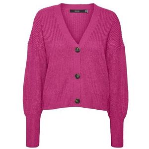 VERO MODA Vmlea Ls V-Neck Cuff Cardigan Noos Vest voor dames, roze yarrow, XL