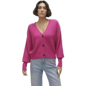 VERO MODA Vmlea Ls V-Neck Cuff Cardigan Noos Vest voor dames, roze yarrow, XXL