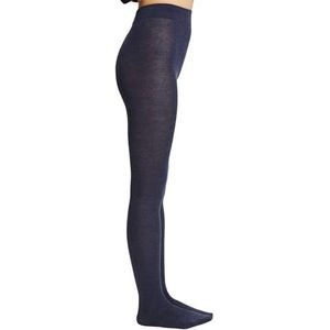 ESPRIT Dames Panty Plain W Ti katoen wol eenkleurig 1 paar, Blauw Navy Melange 6127-O, 42-44