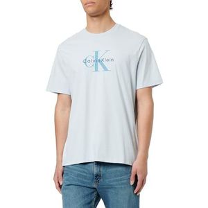Calvin Klein - SS Hero Monologo Tee - Grafisch T-shirt - Blauw - Katoen