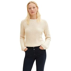TOM TAILOR Dames Basic trui 1034058, 30265 - Soft Buttercream Melange, XXS