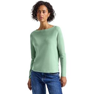 STREET ONE - Gebreide Trui - Serene Green Mel - Met Boothals