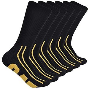 Caterpillar Heren Crew Sok, Zwart Logo (6 Pack), L