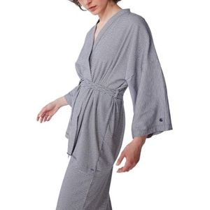 Petit Bateau A0B5Q Cardigan los, blauw/wit, eenheidsmaat voor dames, Blauw/Wit, One size