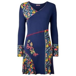 Joe Browns Damesmode deken Stitch bloemen geborduurde panelen jersey tuniek, marineblauw, 42