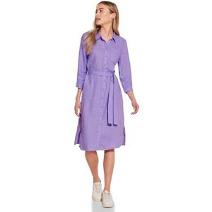 Street One Ls_Solid Linen Shirt Lo Dress voor dames, geur van lavendel, 46