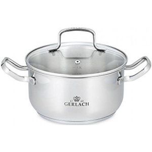 Gerlach pan met deksel Simple 20cm, 2.5L, roestvrij staal, zilver, 20 cm