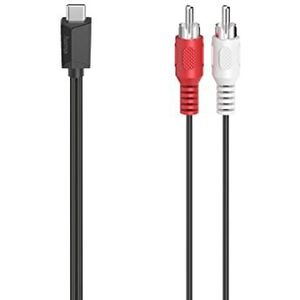 Hama Audiokabel USB-C naar RCA-stekker (kabel audio adapter USB C naar RCA, stereo, 1,50 m) zwart