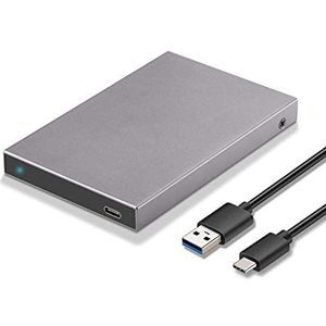 SSK Aluminium 2,5 inch harde schijfbehuizing USB C 3.1/3.2 Gen2 6 Gbit/s externe HDD caddy adapter reader met UASP voor 2,5 inch 7/9,5 mm SATA HDD/SSD Compatibel met WD Seagate PS4/5 Xbox etc.