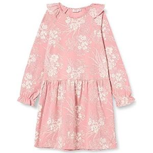 Noa Noa miniature Mini Old Engels Jersey Lange Mouwen, Knielengte Jurk, Print roze, 5 Jaren