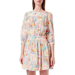 Love Moschino Dames Ow Taille met Ellebooglengte Jurk, alle. veelkleurig, 40