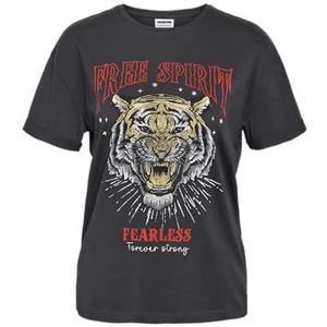 Noisy May - Brandy - T-shirt - Zwart - Katoen - Statementprint