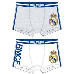 Real Madrid Boxer Single-Jersey, 2-delige set, officieel kinderondergoed, boxershorts met exclusief design en clubwapen, comfort en stijl voor jonge voetbalfans, Meerkleurig, 4-5 jaar