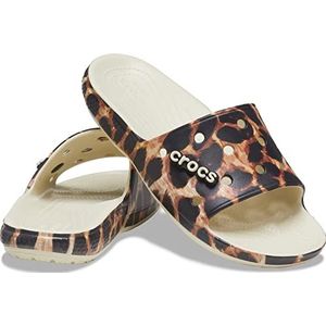 Crocs Unisex Classic Animal Remix Slide Sandaal, Bot Leopard, 34/35 EU