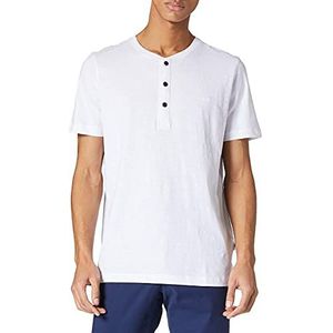 camel active - Henley - Overhemd - Wit - Korte Mouwen