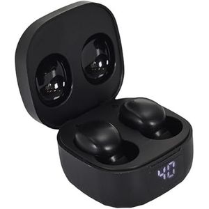 BE MIX, HT0171, Draadloze Mini-oordopjes Vibes, tot 30 uur batterijduur, Bluetooth 5.0, uitstekende geluidskwaliteit, ergonomisch design, touchbediening, Zwart, One size