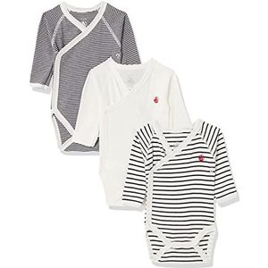 Petit Bateau Body Bodies geboorte lange mouwen 0/3 maanden & pampers luiers maat 1 (96 luiers en 10 doekjes Aqua Harmonie), Variant 1:, 0 Maanden