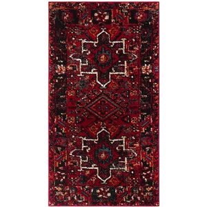 Safavieh Vintage Hamadan tapijt voor woonkamer, eetkamer, slaapkamer - Perzische collectie, korte pool, rood en multi, 61 x 91 cm