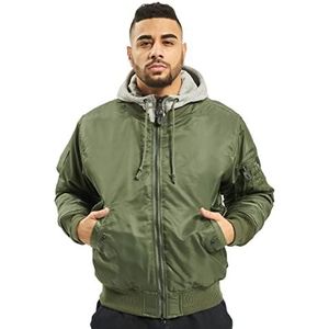 Urban Classics Bomber jacket -M- Hooded MA1 Groen/Grijs