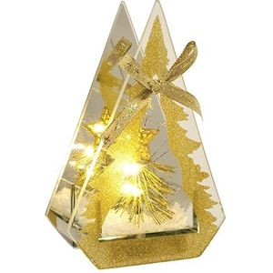 Gedecoreerd decoratief object van glas met LED-licht mini dennenboom kunstsneeuw lamp sfeerlicht lichtketting kerstdecoratie 3D foto decoratie kerst tafeldecoratie ornamenten 3D foto geschenk