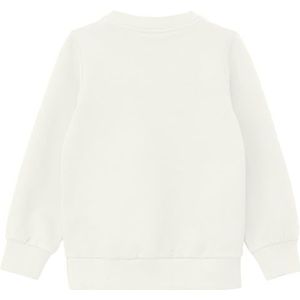 s.Oliver Meisjes sweatshirt met glitterprint, 0210 wit, 116-122 Grote maten