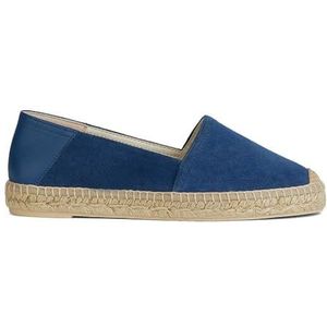 Geox D Lampedusa A, espadrilles met sleehak voor dames, Blauw, 35 EU