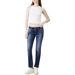 LTB Jeans Dames Jonquil - Rechte pasvorm met gemiddelde taille en ritssluiting in blauw van katoenmix - Maat W28L30, Noa Wash 55205, 28W x 30L