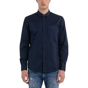 Replay heren overhemd, Night Blue 971, XXL