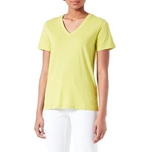 KAFFE Dames T-shirt blouse korte mouwen V-hals, Apple Groen, L