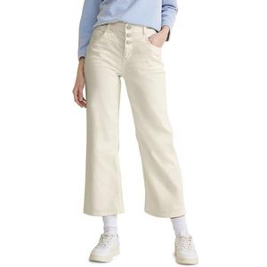 Street One Dames stijl denim culotte, casual fit broek, Soft ecru Washed, 31W / 28L