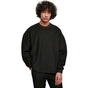Urban Classics Men's Rib Terry Boxy Crew Sweatshirt, Zwart, 3XL, zwart, 3XL