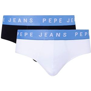 Pepe Jeans Heren Logo Bf Lr 2P Slips, wit, S (Pack van 2), Kleur: wit, S