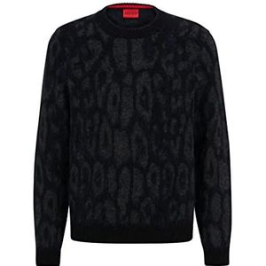 HUGO Heren Sound Knitted_Sweater, zwart 1, XXL