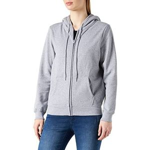 Build Your Brand Basic hoodie met ritssluiting voor dames, Heather Grey, XL