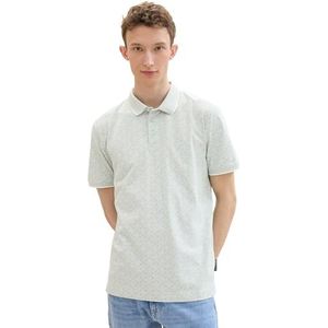 TOM TAILOR Denim Poloshirt voor heren, 35488 - Sea Foam Multi Mini Wave, XXL