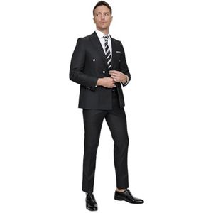 Bonamaison Men's TRMRVN100305 Business Suit Pants Set, Zwart, 46