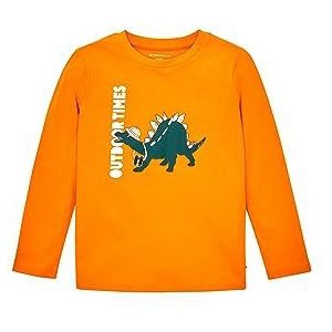 TOM TAILOR Jongens shirt met lange mouwen met dino-print, 32258-soft orange, 92/98 cm
