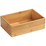 WENKO Bamboe plank Terra L, praktische organizer box voor kasten en planken in keuken, badkamer en het hele huishouden, overzichtelijke opslag van kleine spullen, 22 x 7 x 15 cm, natuur